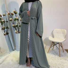 Beaded Muslim Lace Up Cardigan Robe women's - Faizan Trendy Shop - Discover Unique Trends