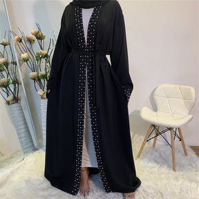 Beaded Muslim Lace Up Cardigan Robe women's - Faizan Trendy Shop - Discover Unique Trends