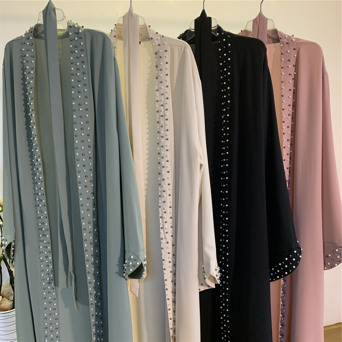 Beaded Muslim Lace Up Cardigan Robe women's - Faizan Trendy Shop - Discover Unique Trends