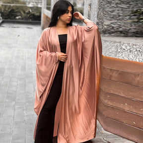 Women's Fashion European Muslim Abaya Satin Robe Q2